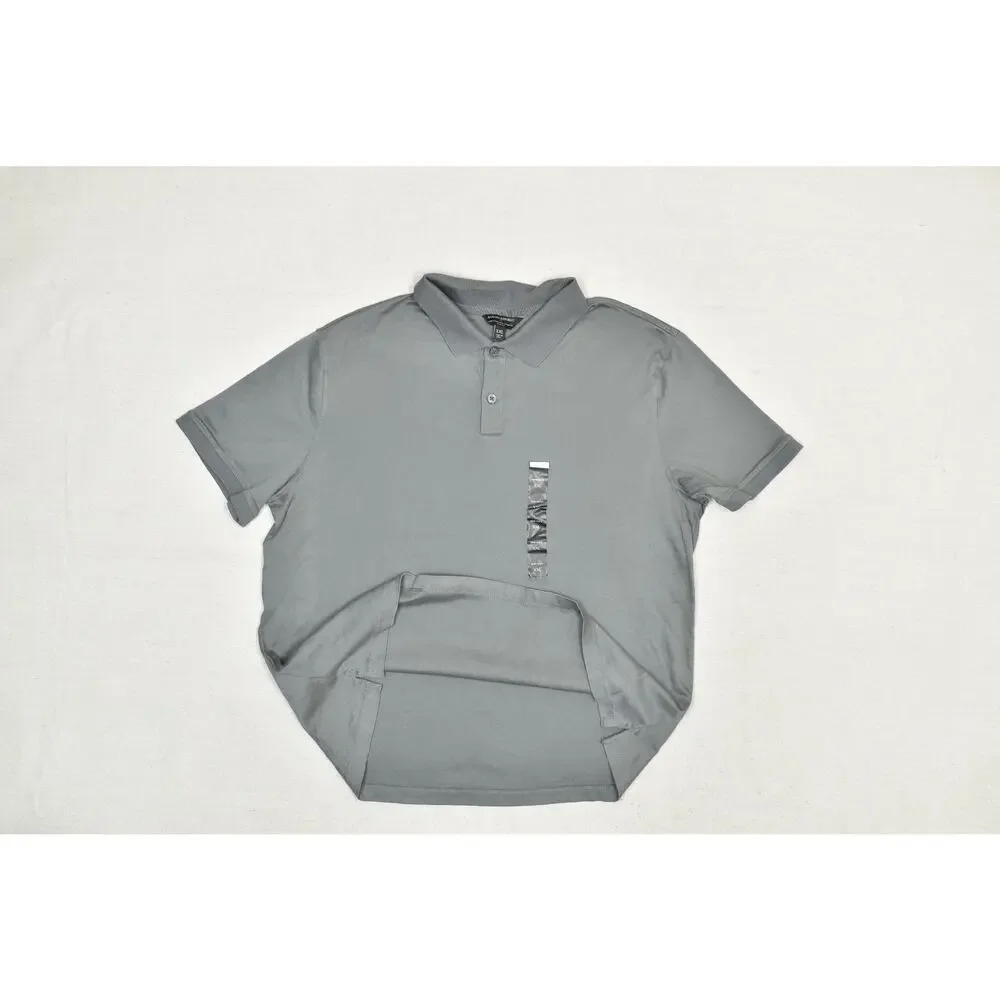 NEW Banana Republic Men Gray Luxe Touch Performance Slim Fit Polo Shirt Size XXL